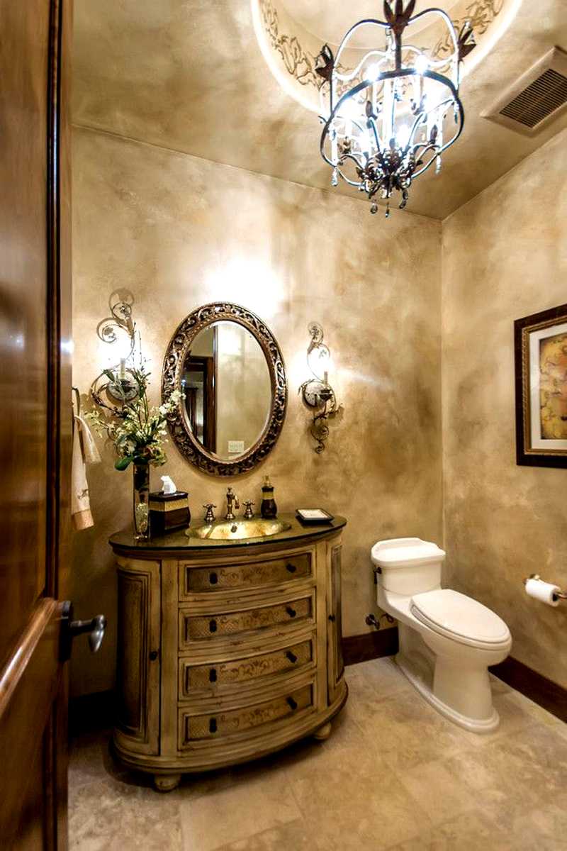 the idea of ​​bright decorative plaster in the interior of the bathroom