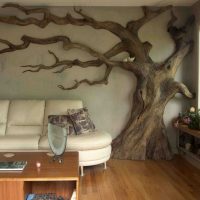 Gražaus „pasidaryk pats“ kambario dekoravimo su medžio nuotrauka idėja