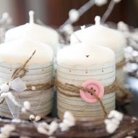 the idea of ​​bright decoration of candles with your own hands photo