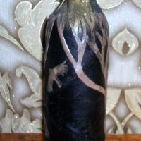 the idea of ​​a chic decoration of glass bottles of leather with your own hands photo