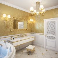 version de beau plâtre décoratif dans le décor de la photo de la salle de bain