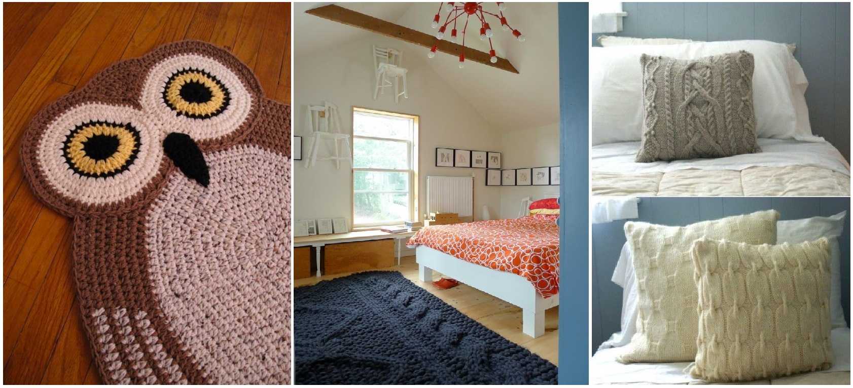 crocheted plaids in room decor