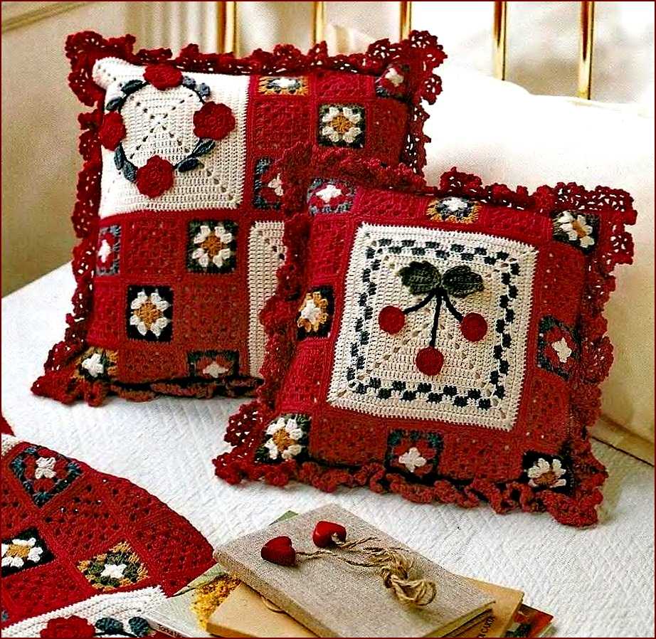 crocheted covers in the living room interior