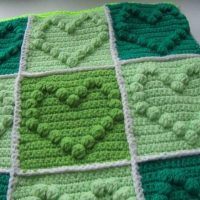 crocheted covers in the decor of the room photo