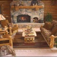 beautiful style living room rustic style photo