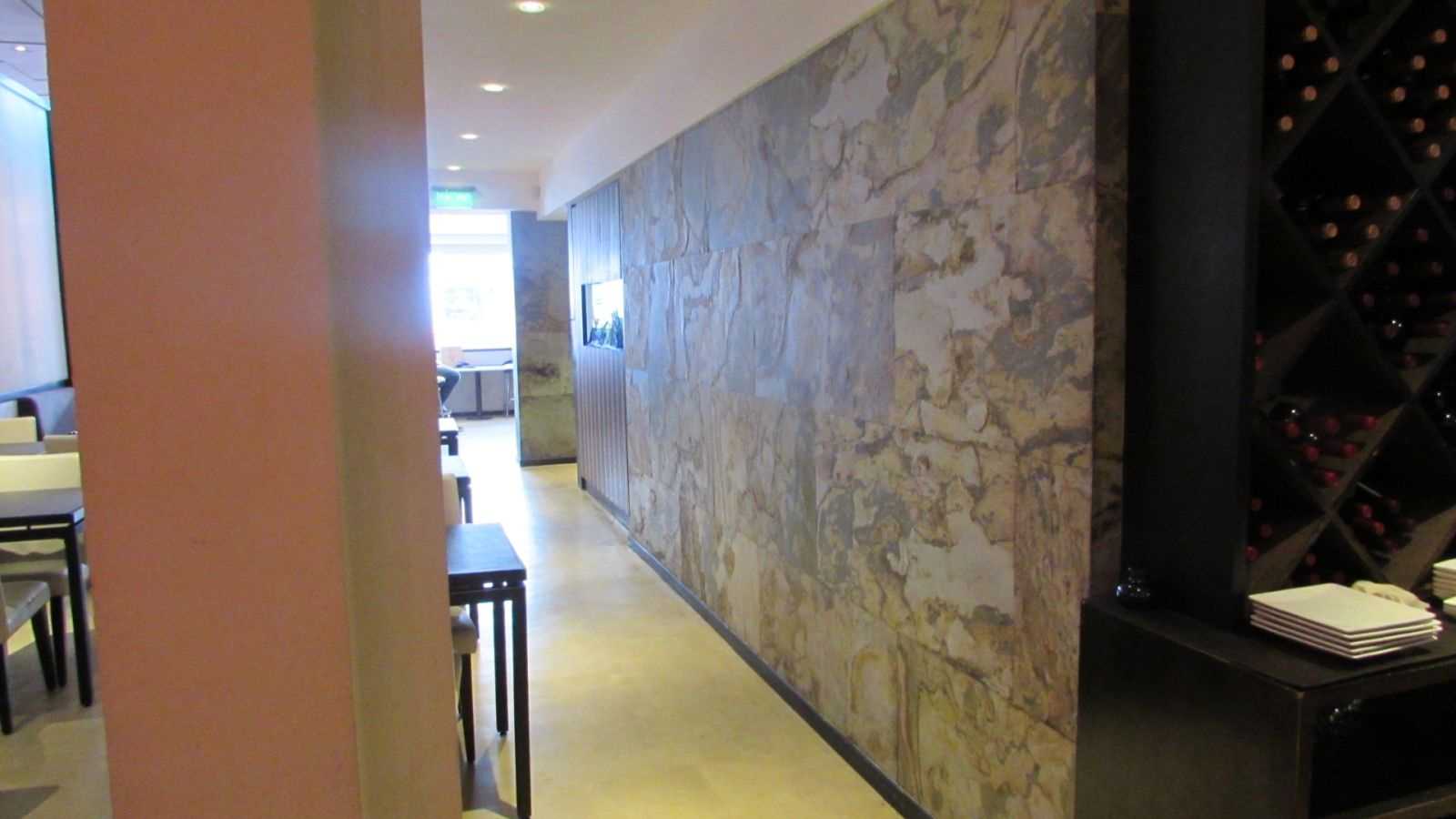 unusual flexible stone in the interior of the living room