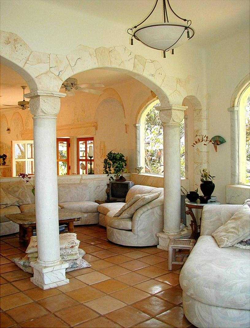 intérieur de maison de style grec magnifique