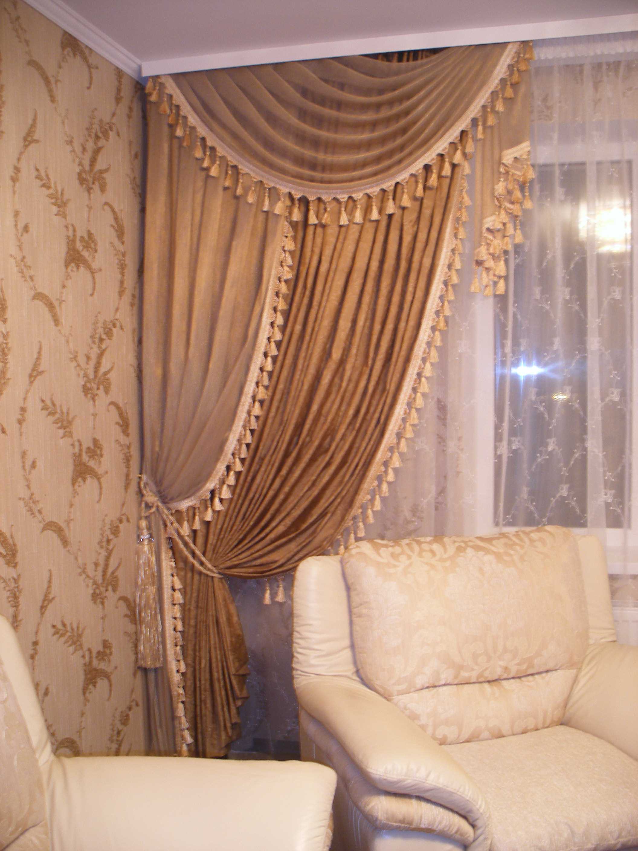 beautiful window decoration with curtains