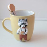beautiful decoration of the mug with polymer clay animals do it yourself photo