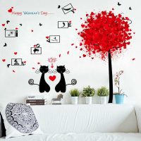 unusual decoration of the room with improvised materials for Valentine's Day photo