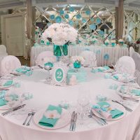 modern decoration of the wedding hall with balls photo