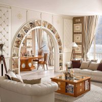 the idea of ​​the original bedroom interior with an arch picture