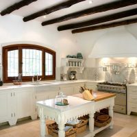 variant of the original design of the kitchen with decorative beams picture
