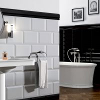idea of ​​bright design of a white bathroom photo