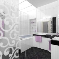 version du design inhabituel de la salle de bain dans la photo de l'appartement