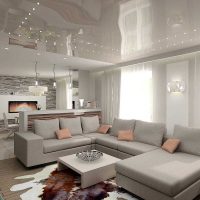 version of the original interior of the living room 17 square meters photo