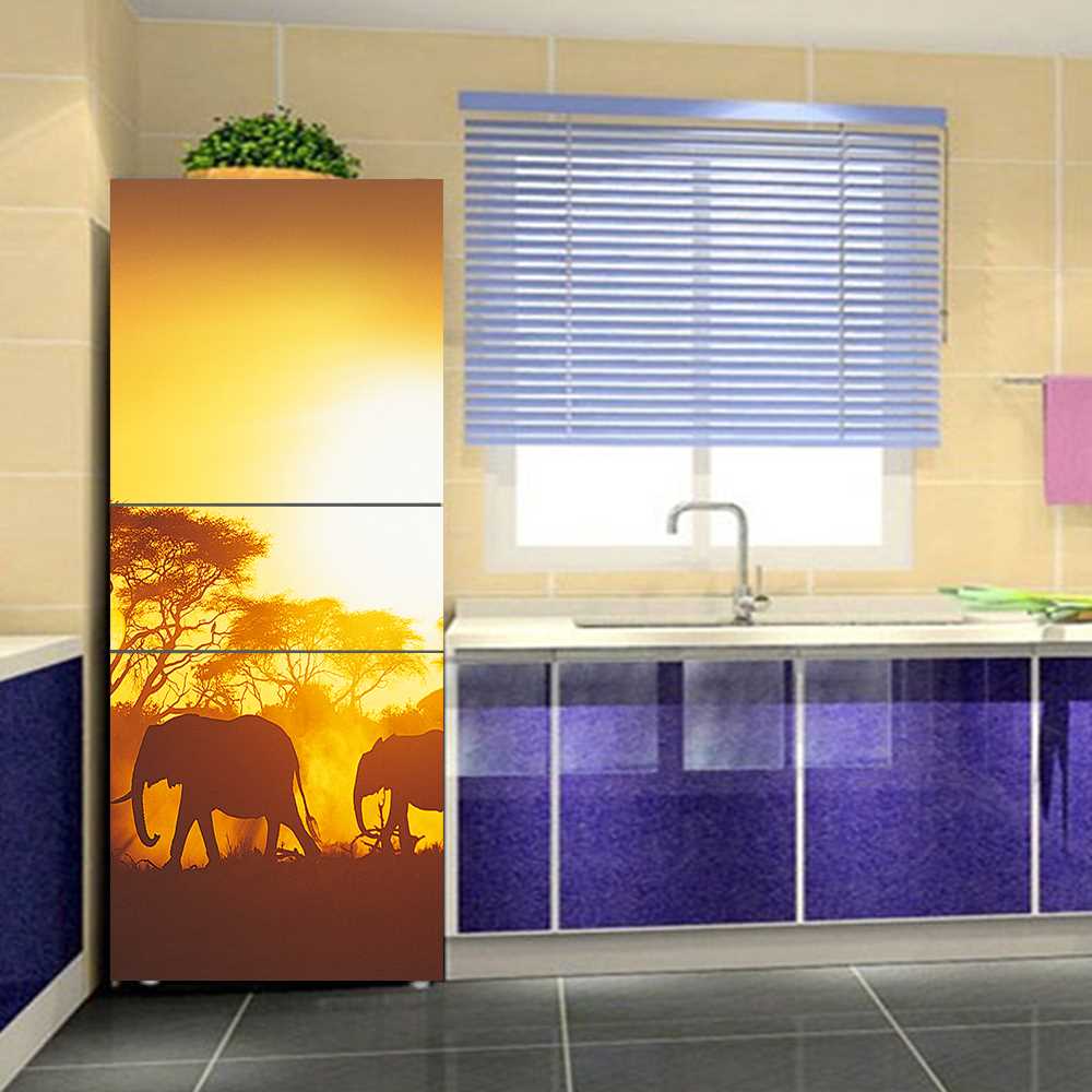 the idea of ​​unusual decoration of the refrigerator in the kitchen