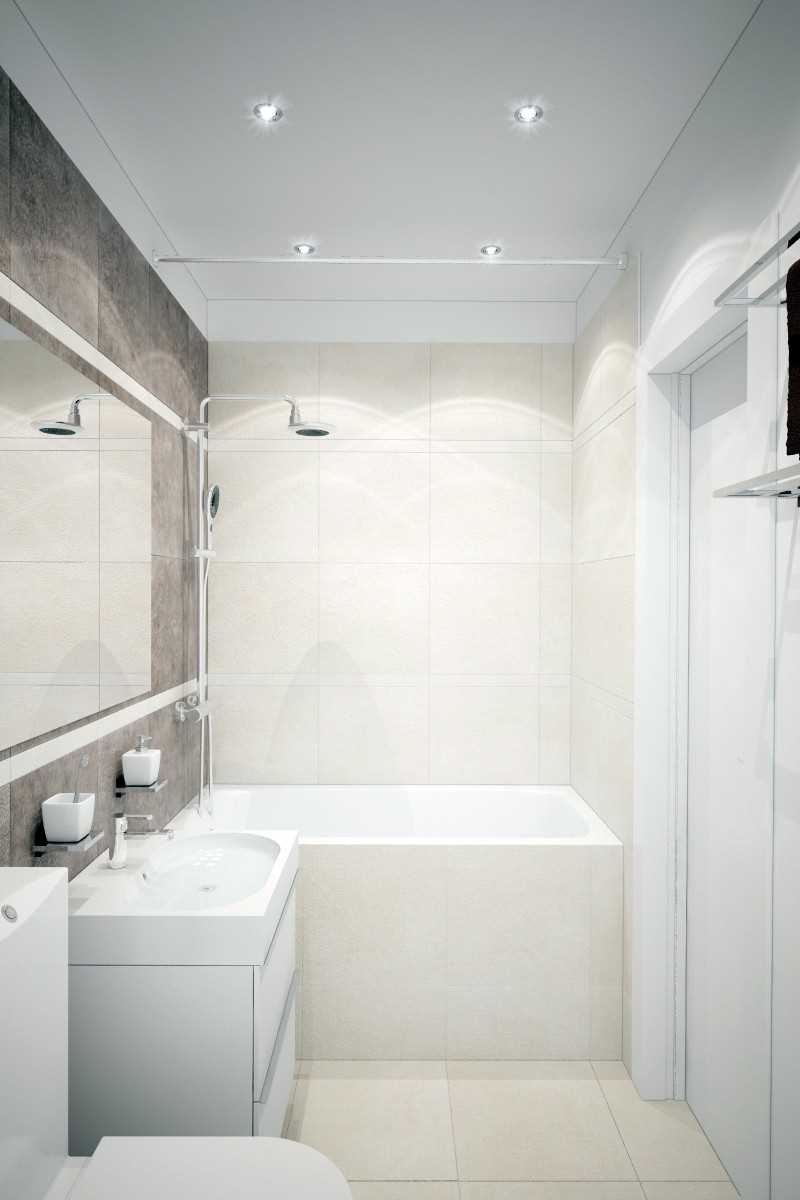 the idea of ​​an unusual design of a white bathroom