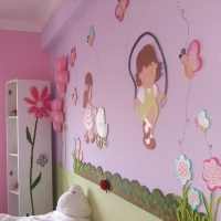 variant of a bright bedroom design for a girl photo