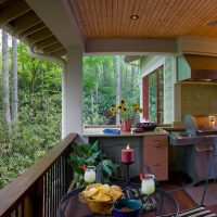 The idea of ​​the original design of the veranda in the house photo