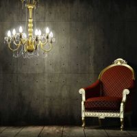 l'idée de plâtre décoratif brillant dans le style d'un appartement pour une image concrète