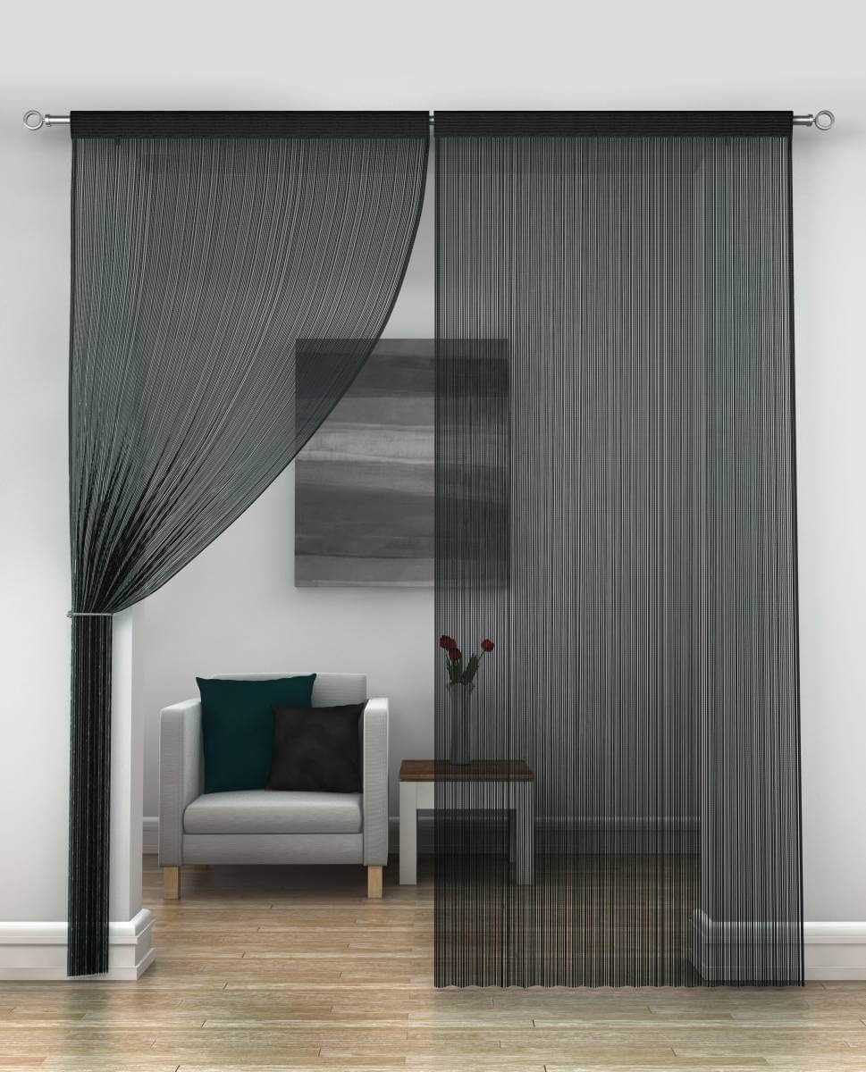 variant of bright decorative curtains in the interior of the room