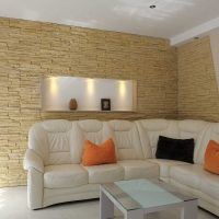 the idea of ​​a bright decorative stone in the style of the room picture