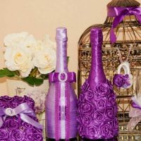 variant of beautiful decoration of bottles with beads photo