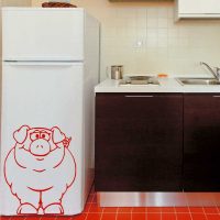 variant of beautiful decoration of the refrigerator in the kitchen photo
