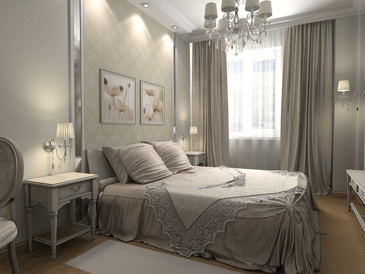 the idea of ​​a beautiful decoration of the design of the bedroom