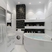 version of the unusual interior of a white bathroom photo