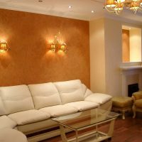 idea of ​​bright room design with decorative stucco photo