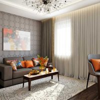 variant of the functional interior of the living room 17 square meters photo