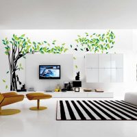 idea della decorazione murale luminosa nella foto del soggiorno