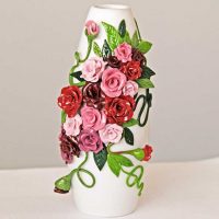 the idea of ​​unusual decoration of a vase picture