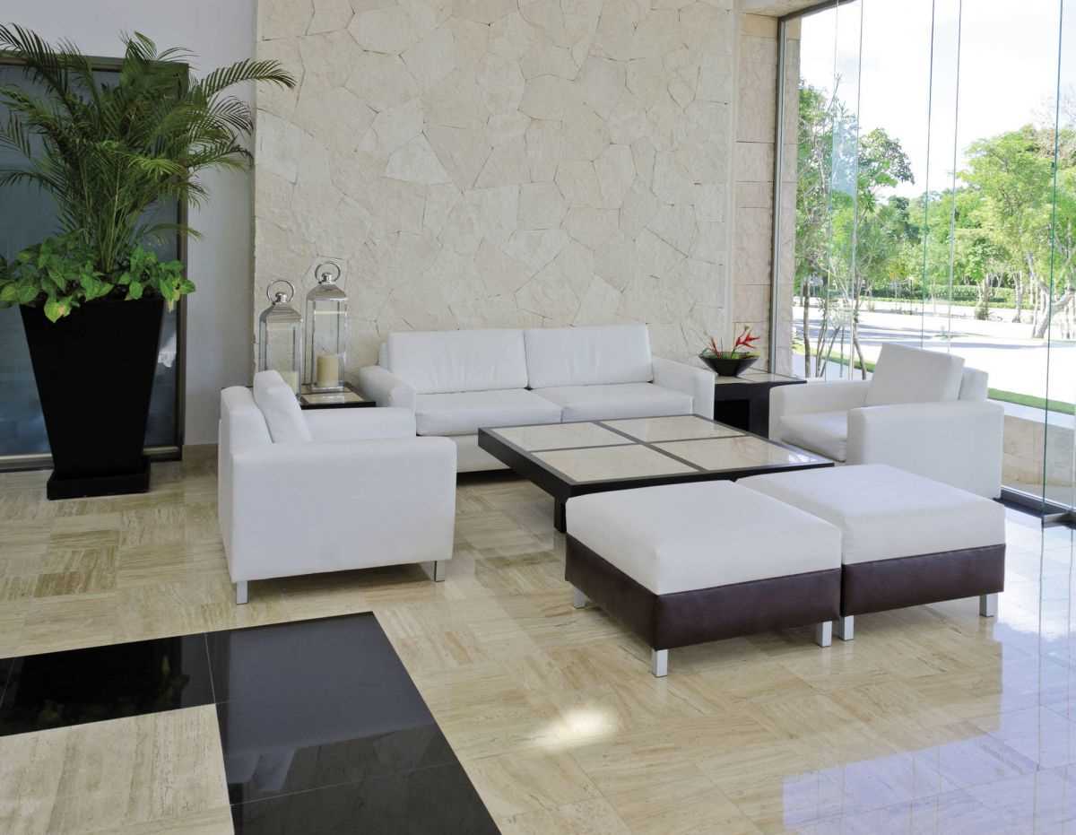 the idea of ​​bright decorative plaster in the design of the living room