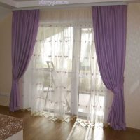 variant of unusual decorative curtains in the interior of the room photo