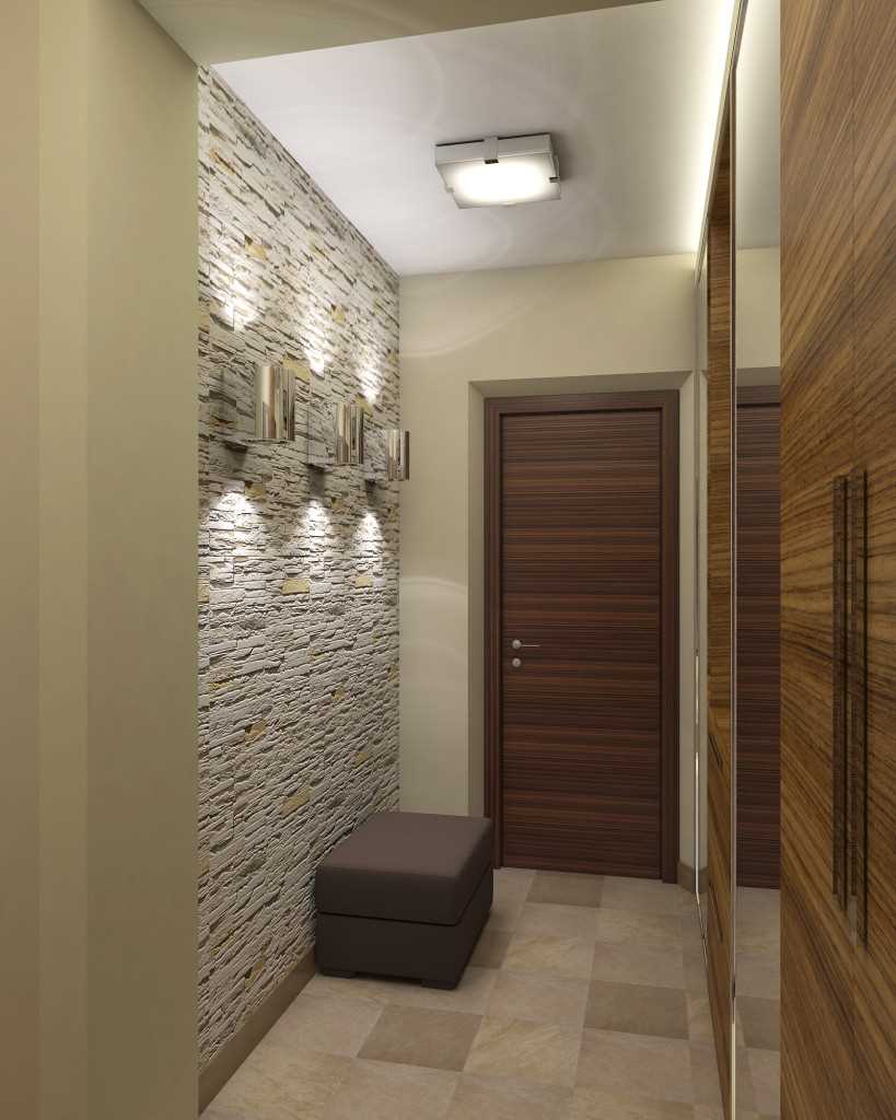 variant of bright decorative stone in the design of the room