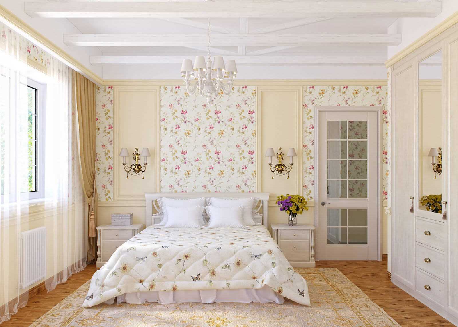 variante di insolita decorazione del design della camera da letto