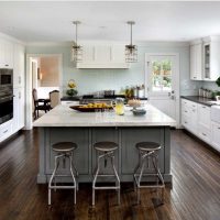 idea of ​​a beautiful style of a large kitchen photo