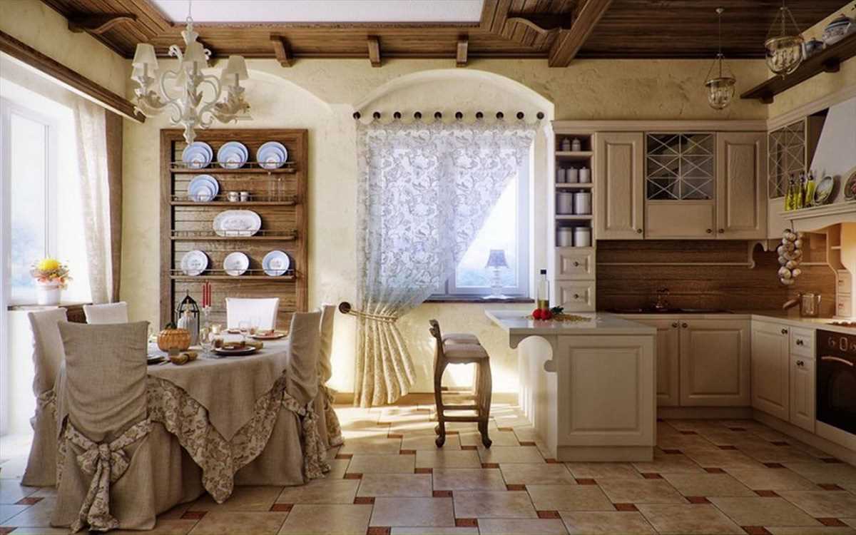variant of a beautiful rustic style kitchen interior