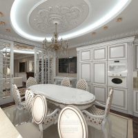 idea of ​​bright design of a large kitchen photo