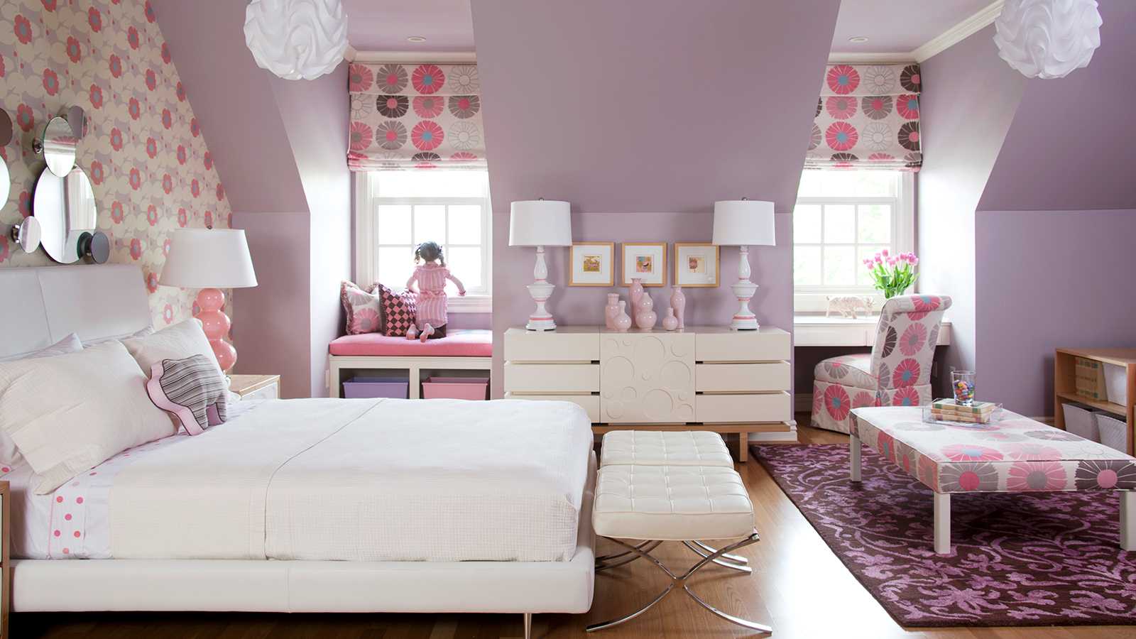 idea of ​​a colored room interior for a girl