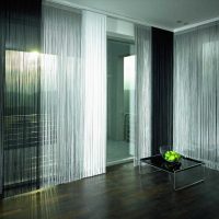 variant of unusual decorative curtains in the interior of the apartment photo