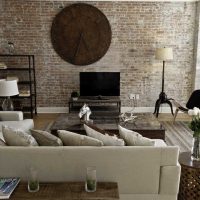 the idea of ​​using a beautiful decorative brick in the style of the living room photo