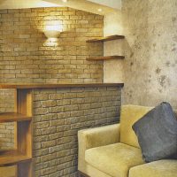 the idea of ​​using bright decorative brick in the interior of the room picture