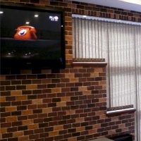 the option of using bright decorative brick in the interior of the living room picture