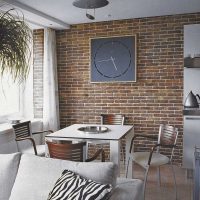 option of using the original decorative brick in the style of an apartment photo