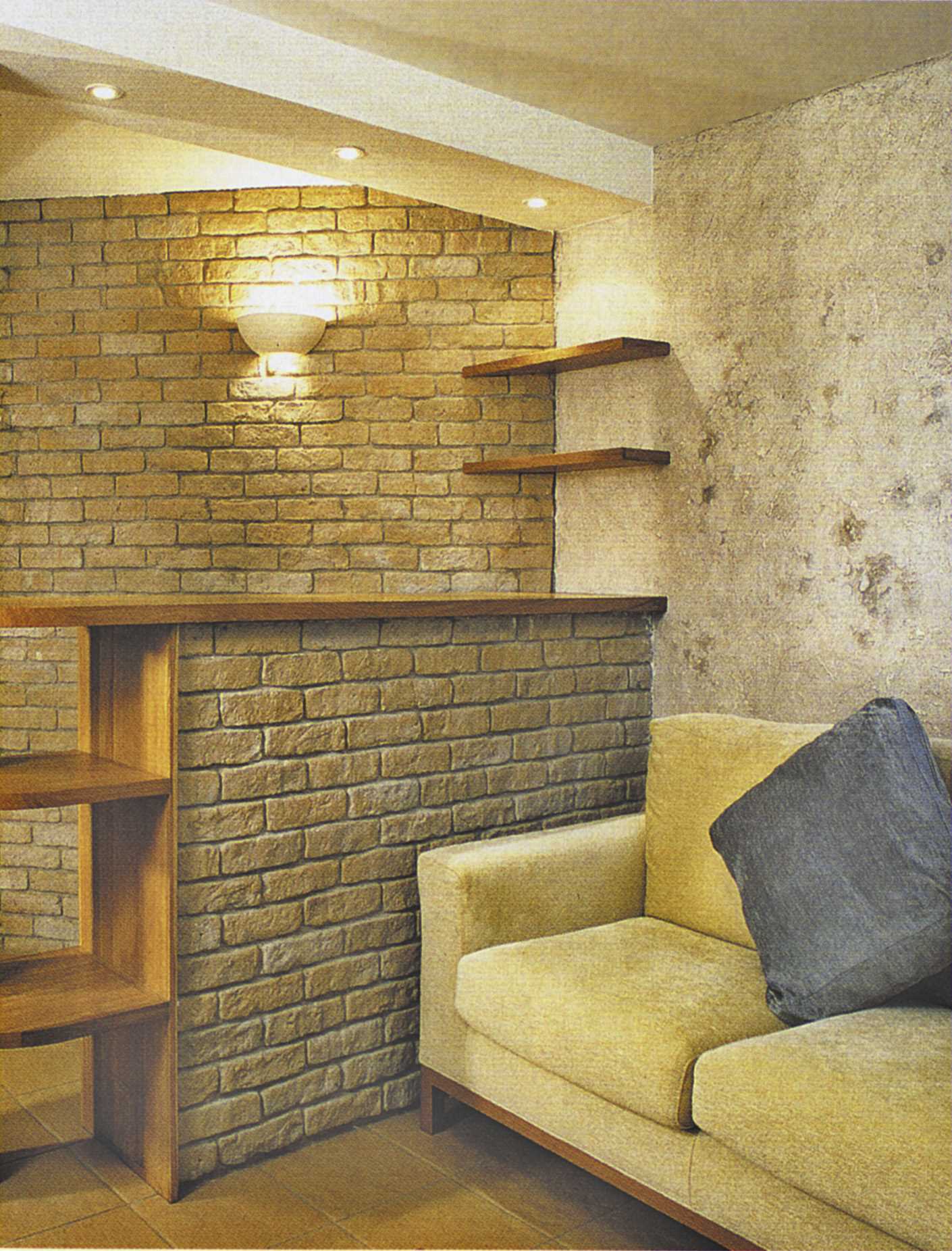 option of using unusual decorative brick in the style of the bedroom