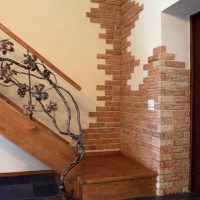variant of the use of a beautiful decorative brick in the interior of the bedroom photo